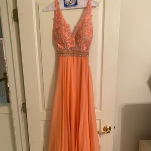 Peach prom dress